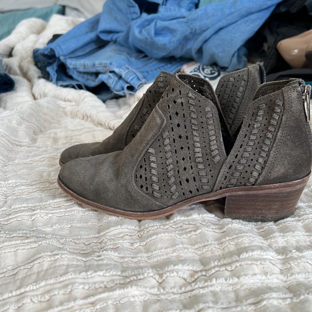 Vince Camuto Grey Suede Booties